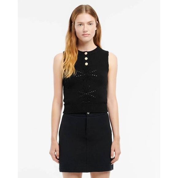 Barrie Tops - Barrie Chanel Cashmere Cotton Top in Black M